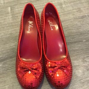 ellie red sparkle heels
